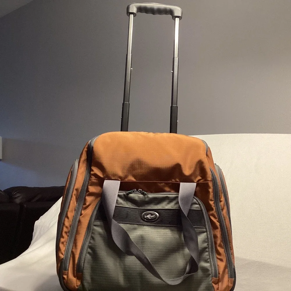 Eagle Creek Rolling Travel Bag Orange Gray Carry On Luggage Utility Organizer
